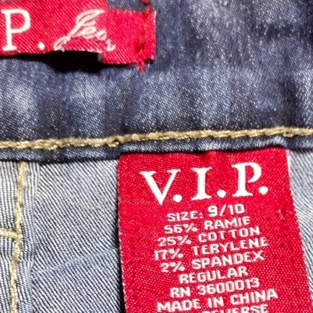 V.i.p. Jeans acid wash, distressed blue jeans. Size 9/109. C7 - Picture 5 of 9